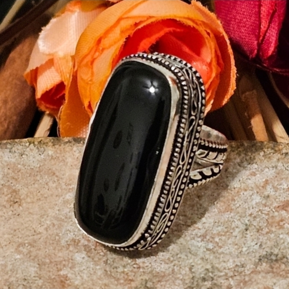 Black Onyx Ring - powerful protection stone